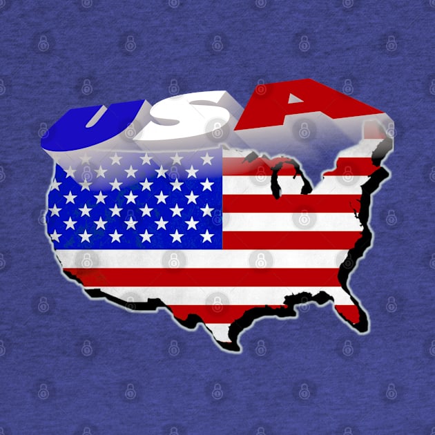 USA 3D Map Flag by KZK101